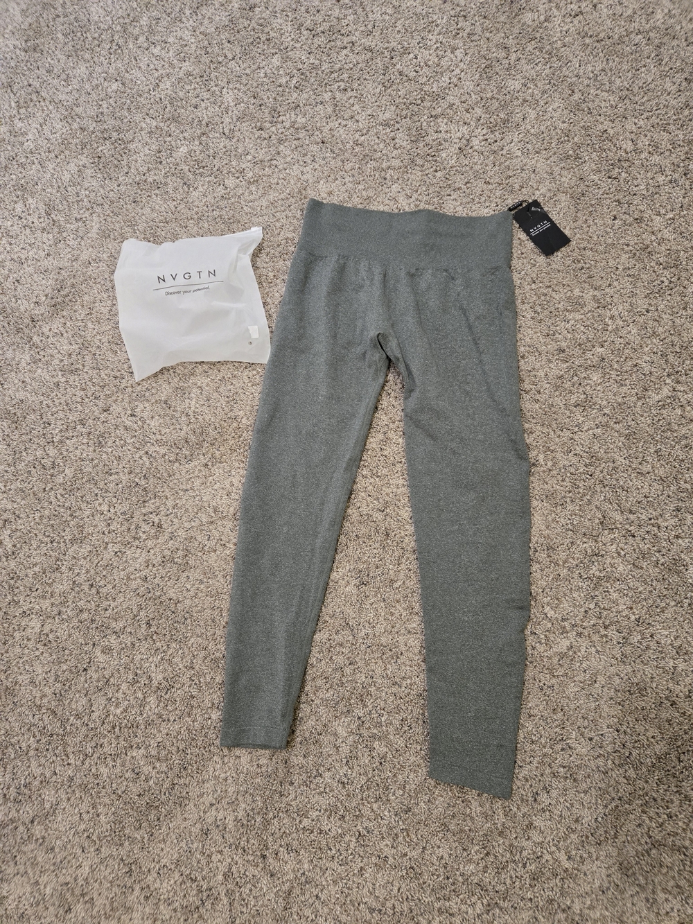 NVGTN Womens' High-Waist Heatheted Green Leggings